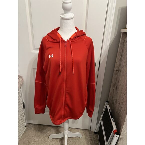 Under Armour Vibrant Red Zip-Up Hoodie - Picture 2 of 11